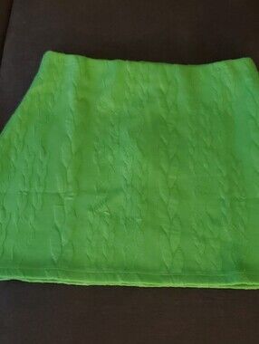 ZARA Bright Green Textured Mini Skirt SIZE M NWT